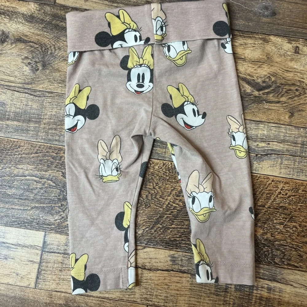 H&M Disney Minnie Mouse Daisy Outfit Baby‎ Girl 9m Brown Organic Cotton